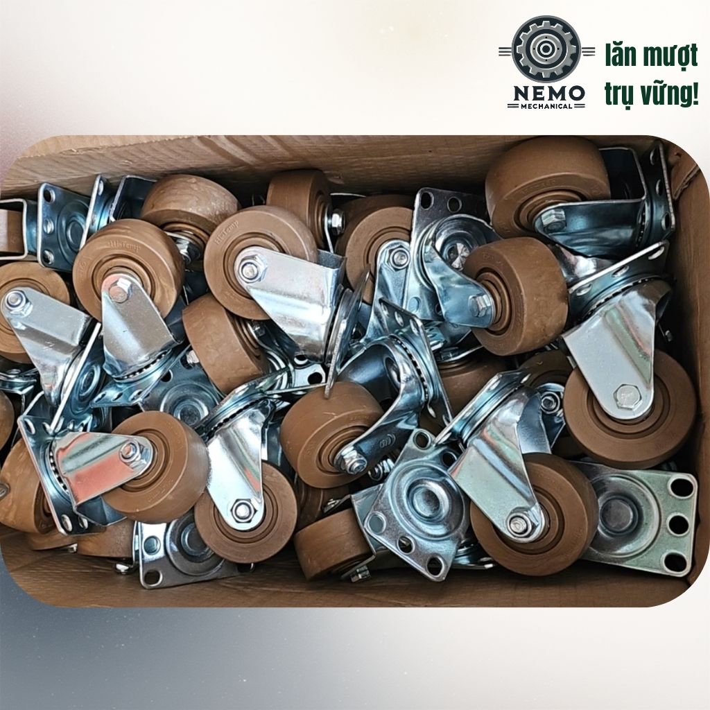 Bánh Xe Phenolic Chịu Nhiệt 280°C – Chuyên Dụng Lò Nướng, Lò Sấy (D75, D100, D125)